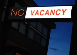 no vacancy sign